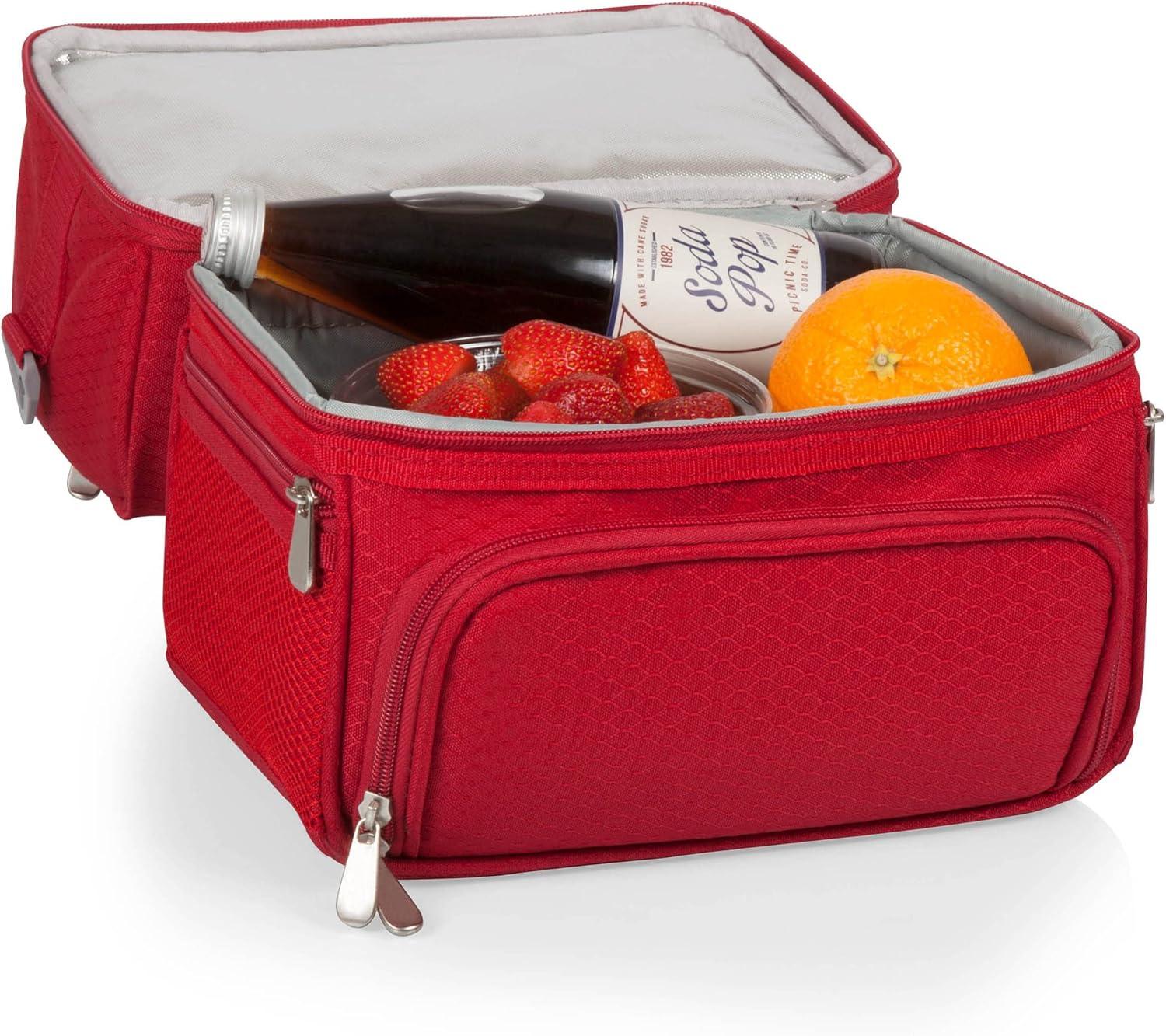image:imagePICNIC TIME NFL unisexadult NFL Pranzo Lunch Bag Insulated Lunch Box with Picnic Set Lunch Cooler BagHouston Texans Red