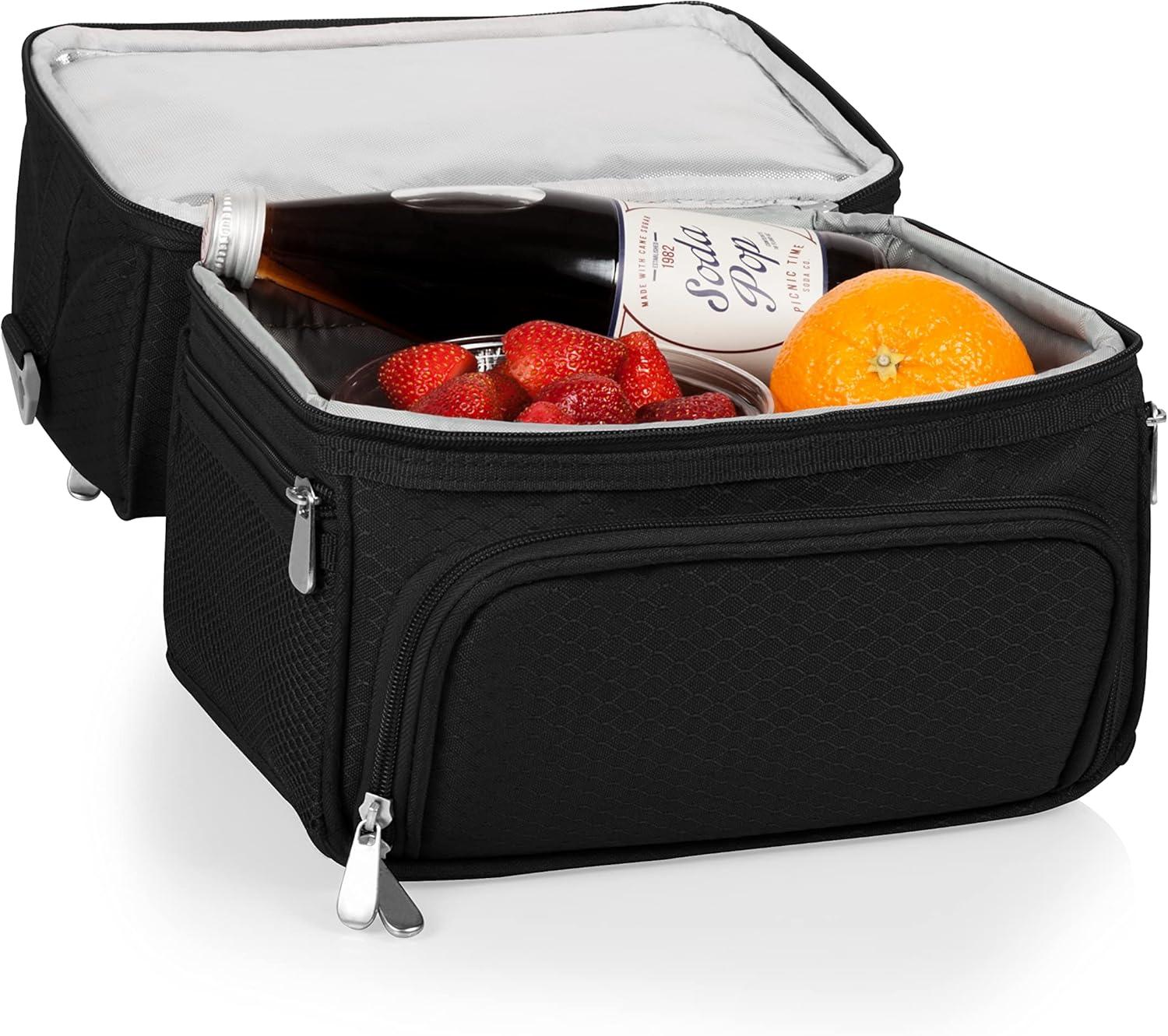 image:imagePICNIC TIME NFL unisexadult NFL Pranzo Lunch Bag Insulated Lunch Box with Picnic Set Lunch Cooler BagPittsburgh Steelers Black