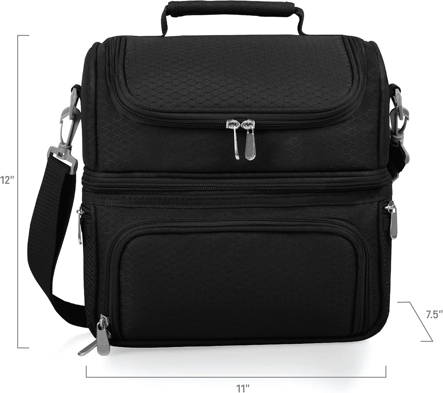 image:imagePICNIC TIME NFL unisexadult NFL Pranzo Lunch Bag Insulated Lunch Box with Picnic Set Lunch Cooler BagPittsburgh Steelers Black