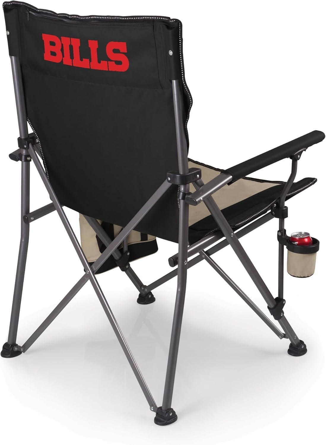 image:imagePicnic TIME NFL Buffalo Bills Big Bear XXL Camp Chair with Cooler Heavy Duty Beach Chair 500 lb Capacity Camping Chair with Carry Bag Black