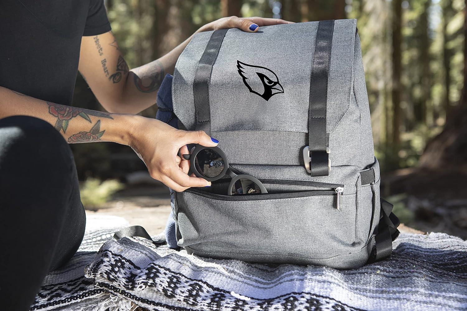 image:imagePicnic TIME NFL Buffalo Bills OTG Traverse Backpack Cooler Soft Cooler Backpack Hiking Backpack Heathered GrayArizona Cardinals