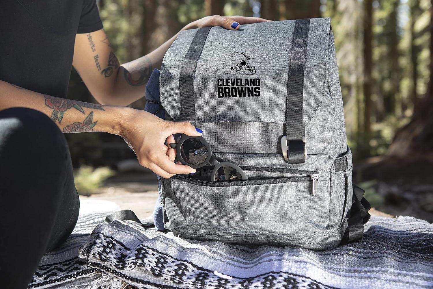 image:imagePicnic TIME NFL Buffalo Bills OTG Traverse Backpack Cooler Soft Cooler Backpack Hiking Backpack Heathered GrayCleveland Browns