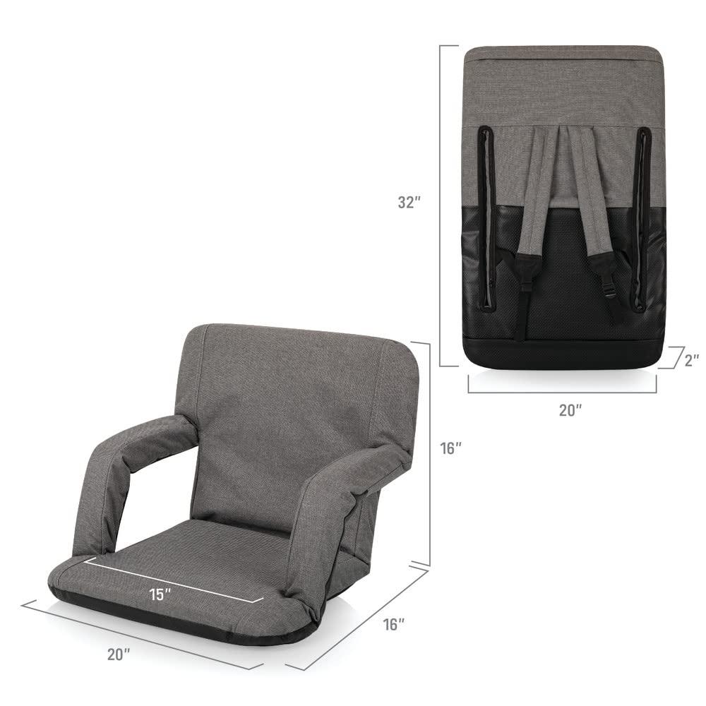 image:imagePicnic TIME NFL Buffalo Bills Ventura Reclining Stadium Seat with Back Support Bleacher Seat Beach Floor Chair Heathered GrayHeathered Gray