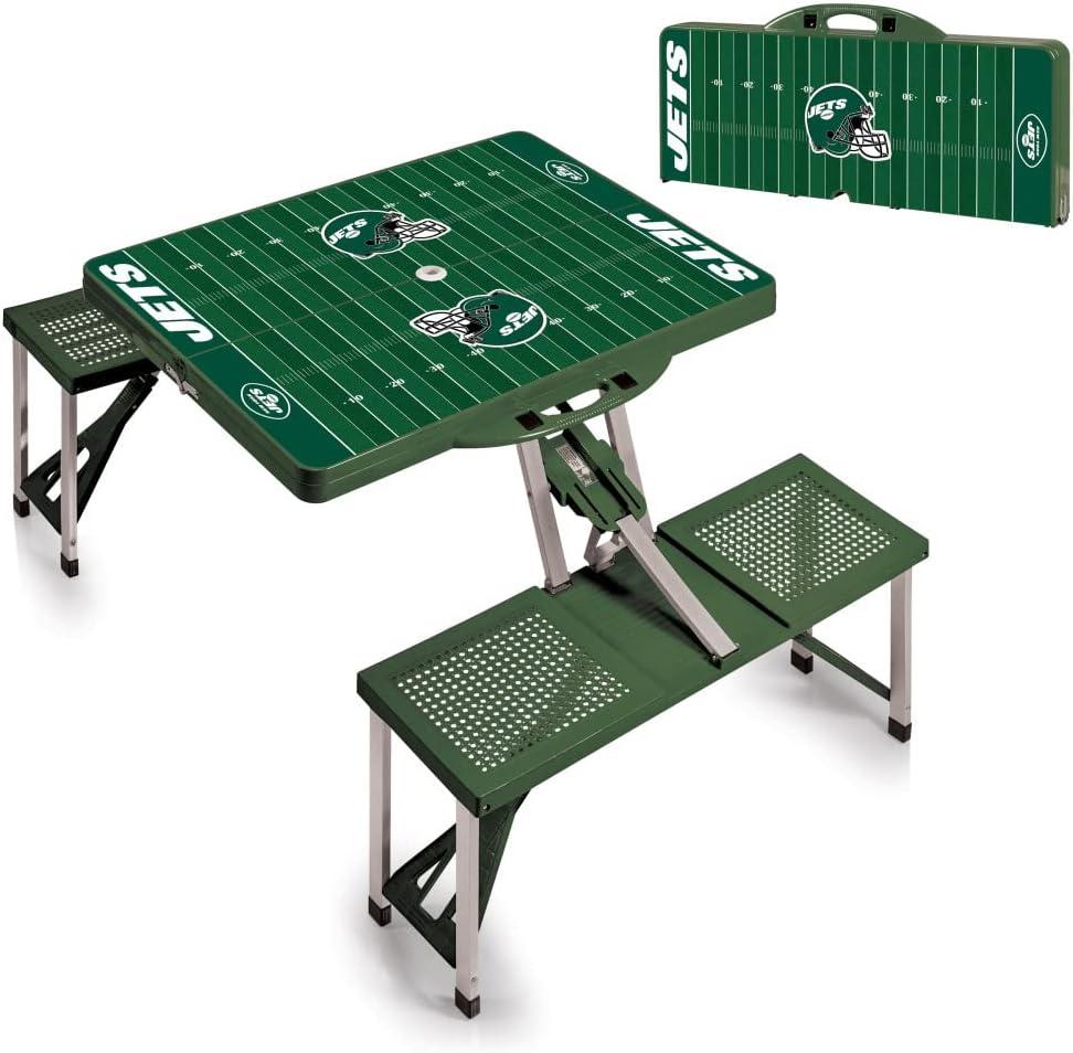 image:imagePicnic TIME NFL Football Field Folding Picnic Table Camping Table Outdoor Table with Umbrella HoleHunter Green