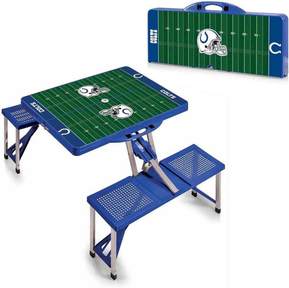 image:imagePicnic TIME NFL Football Field Folding Picnic Table Camping Table Outdoor Table with Umbrella HoleRoyal Blue