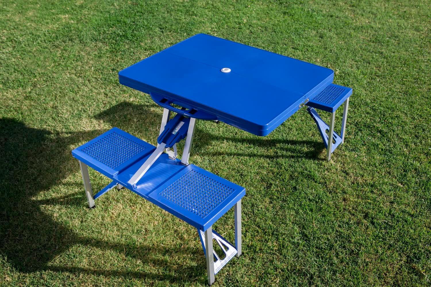 image:imagePicnic TIME NFL Football Field Folding Picnic Table Camping Table Outdoor Table with Umbrella HoleRoyal Blue