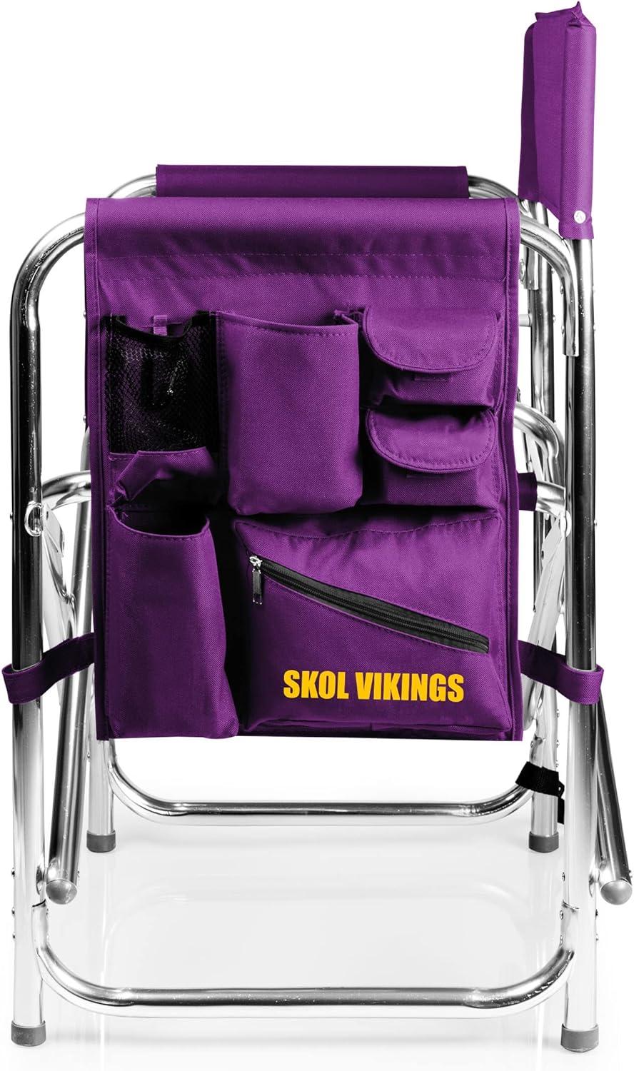 image:imagePicnic TIME NFL UnisexAdult NFL Sports Chair with Side Table Beach Chair Camp Chair for AdultsPurple