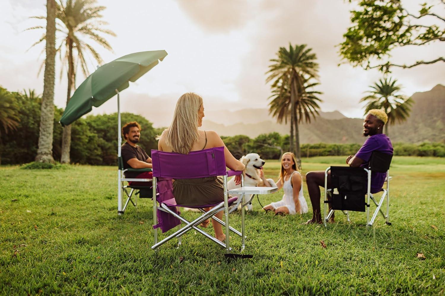 image:imagePicnic TIME NFL UnisexAdult NFL Sports Chair with Side Table Beach Chair Camp Chair for AdultsPurple