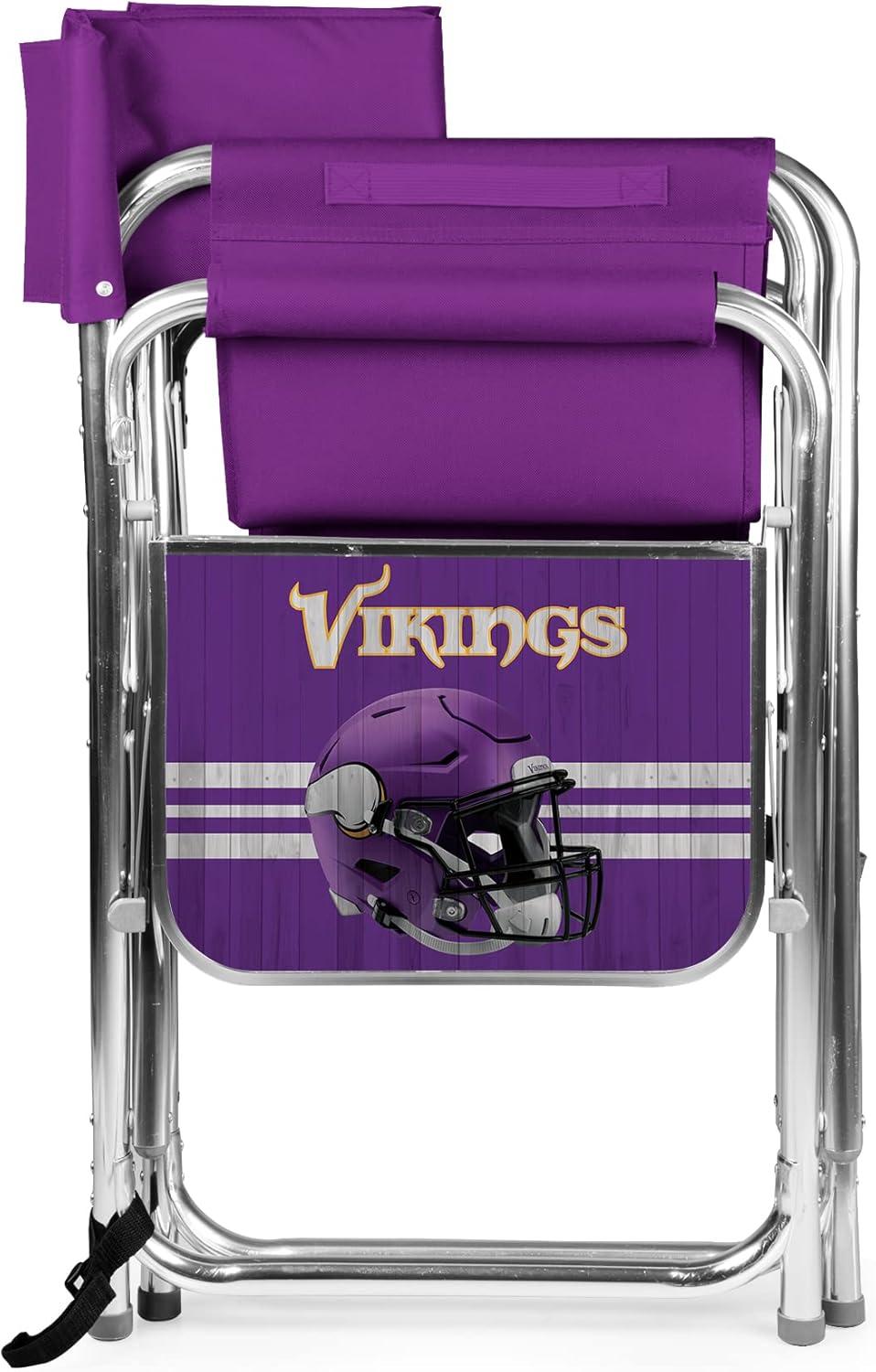 image:imagePicnic TIME NFL UnisexAdult NFL Sports Chair with Side Table Beach Chair Camp Chair for AdultsPurple