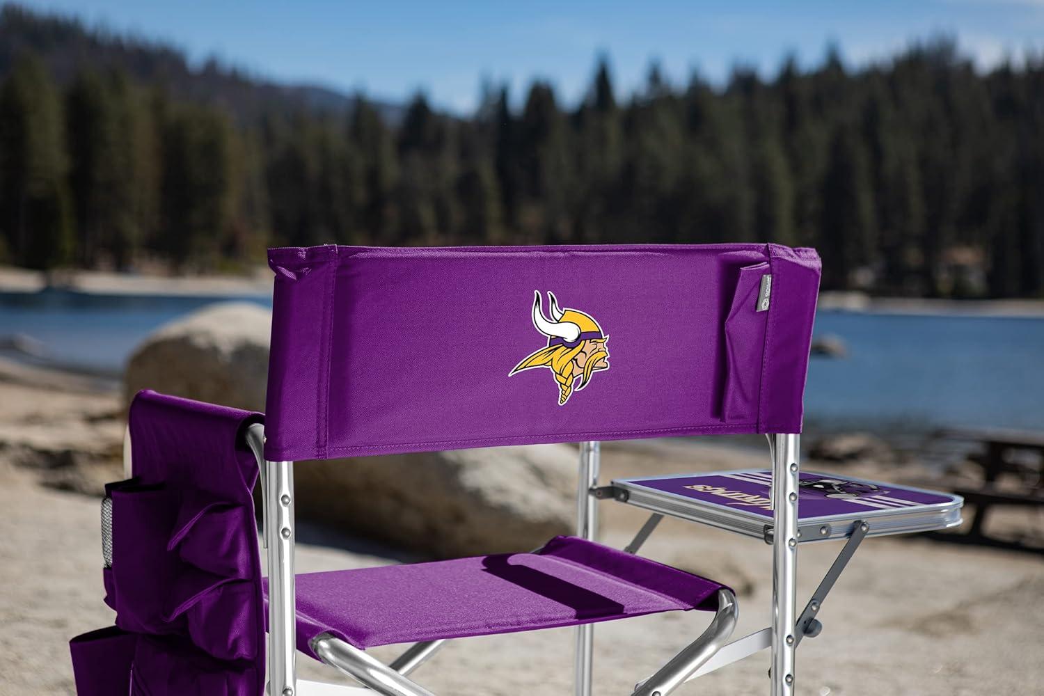 image:imagePicnic TIME NFL UnisexAdult NFL Sports Chair with Side Table Beach Chair Camp Chair for AdultsPurple