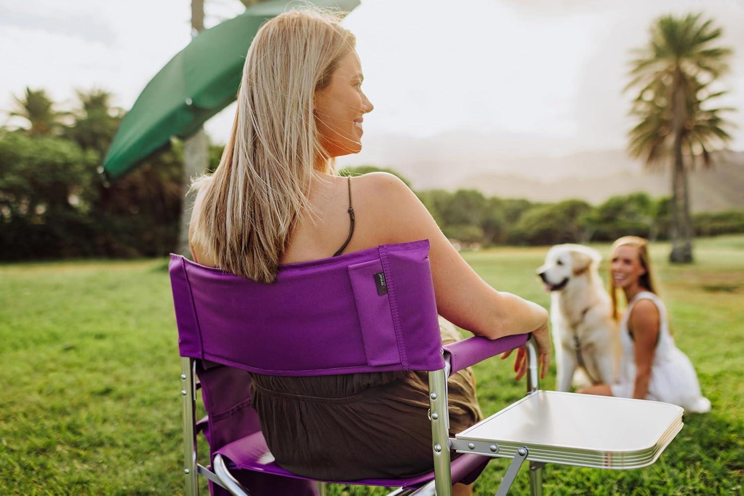 image:imagePicnic TIME NFL UnisexAdult NFL Sports Chair with Side Table Beach Chair Camp Chair for AdultsPurple