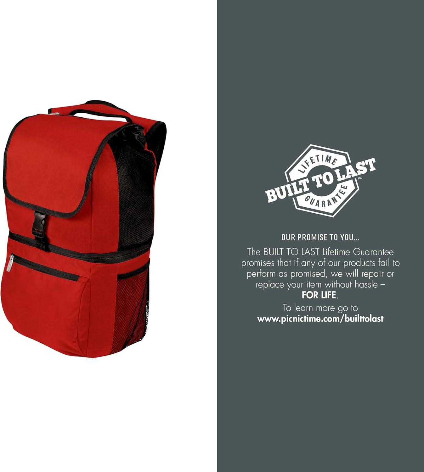 image:imagePicnic TIME NFL Zuma Backpack Cooler Soft Cooler Backpack Lunch CoolerRed