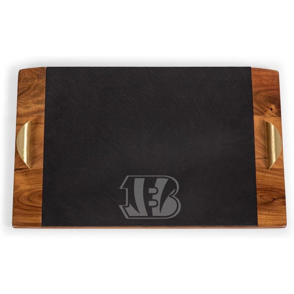 image:imagePICNIC TIME NFL Covina Acacia and Slate Serving Tray Acacia Wood amp Slate Black with Gold Accents Acacia Wood amp Slate Black with Gold AccentsCincinnati Bengals