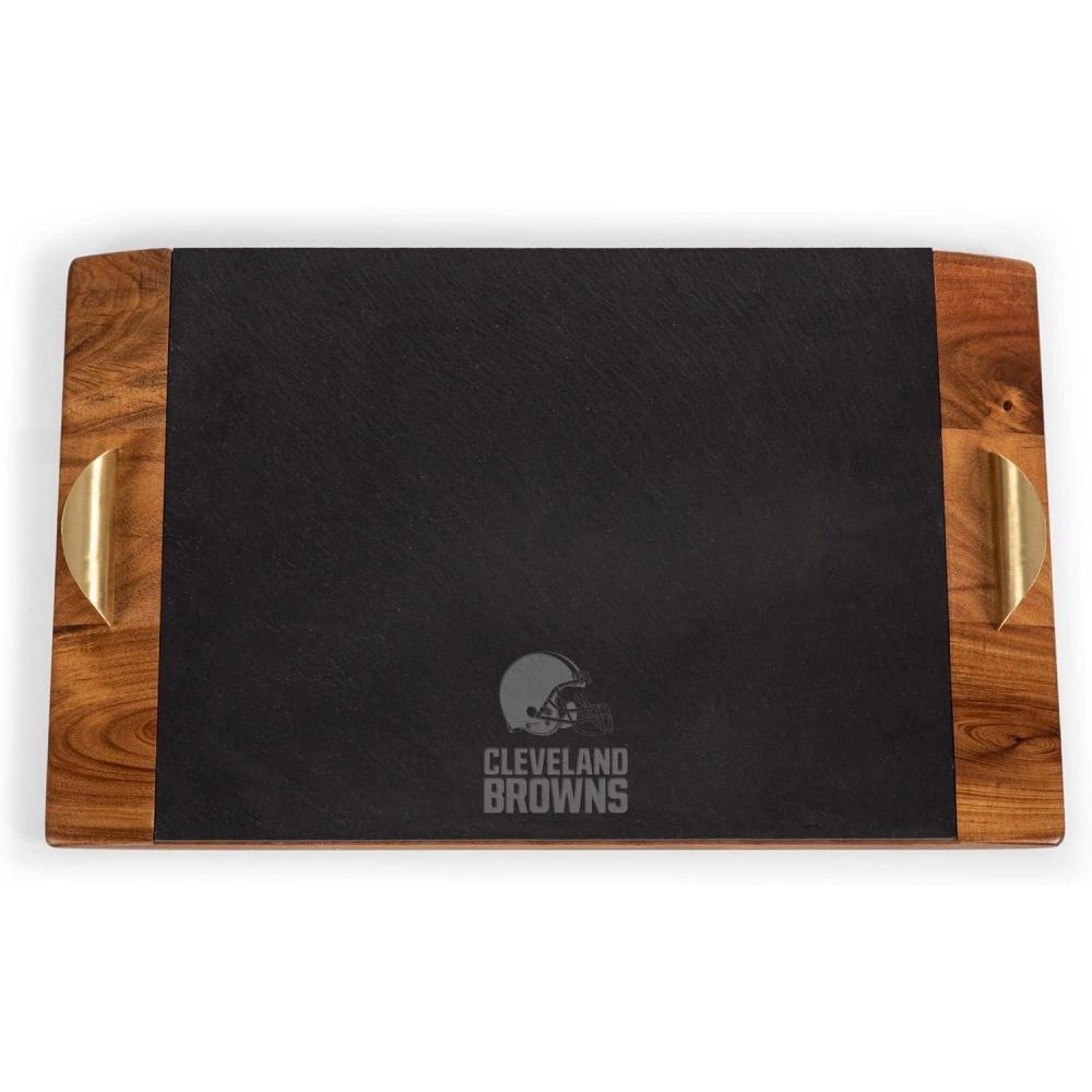 image:imagePICNIC TIME NFL Covina Acacia and Slate Serving Tray Acacia Wood amp Slate Black with Gold Accents Acacia Wood amp Slate Black with Gold AccentsCleveland Browns