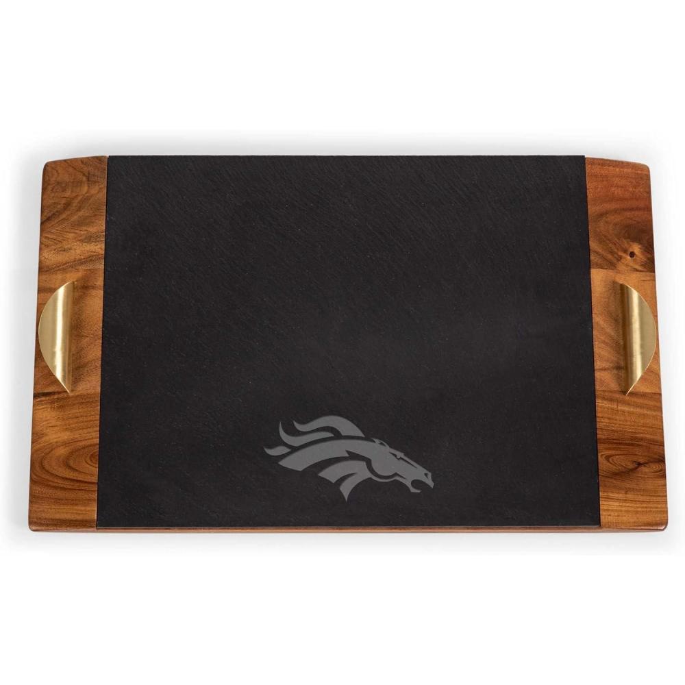 image:imagePICNIC TIME NFL Covina Acacia and Slate Serving Tray Acacia Wood amp Slate Black with Gold Accents Acacia Wood amp Slate Black with Gold AccentsDenver Broncos