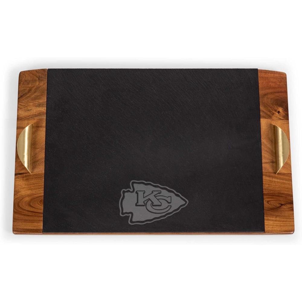 image:imagePICNIC TIME NFL Covina Acacia and Slate Serving Tray Acacia Wood amp Slate Black with Gold Accents Acacia Wood amp Slate Black with Gold AccentsKansas City Chiefs