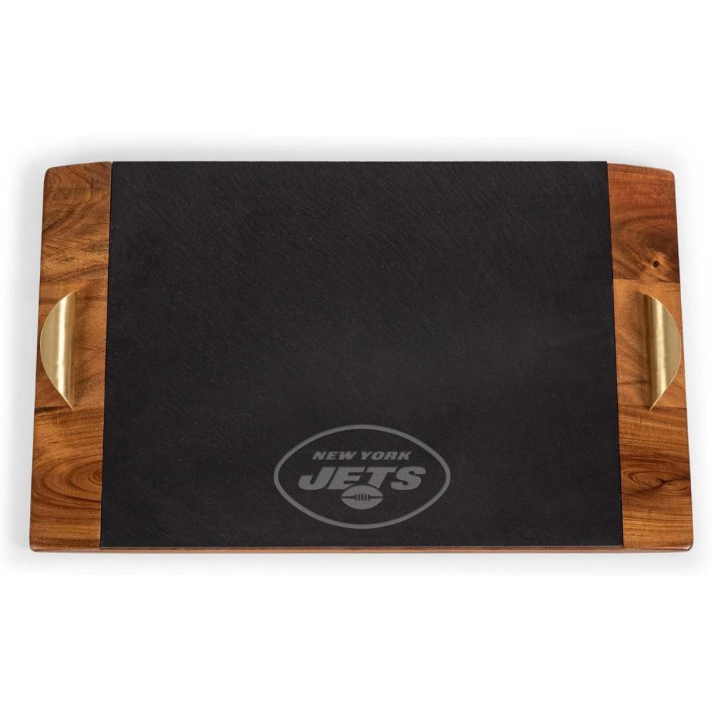 image:imagePICNIC TIME NFL Covina Acacia and Slate Serving Tray Acacia Wood amp Slate Black with Gold Accents Acacia Wood amp Slate Black with Gold AccentsNew York Jets