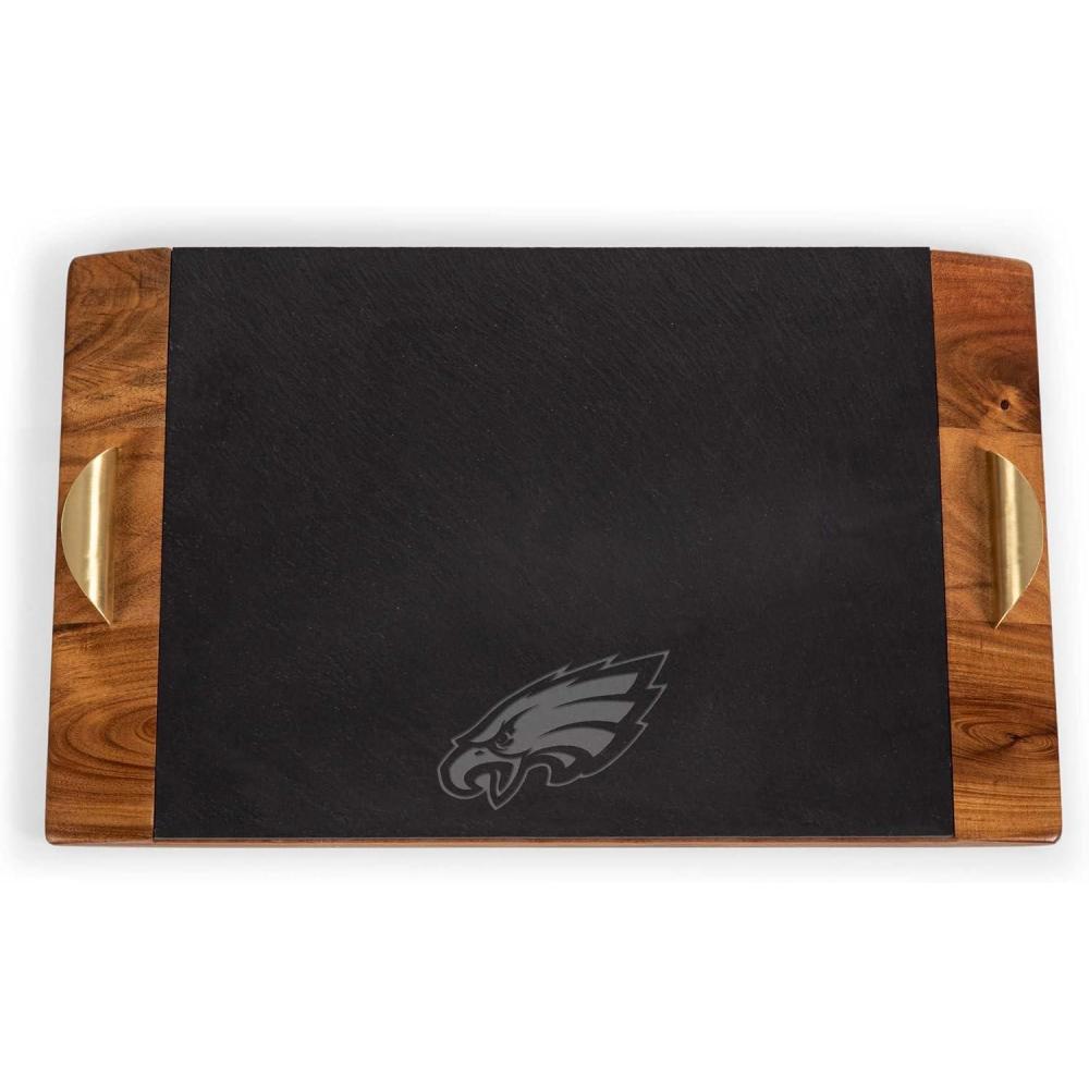 image:imagePICNIC TIME NFL Covina Acacia and Slate Serving Tray Acacia Wood amp Slate Black with Gold Accents Acacia Wood amp Slate Black with Gold AccentsPhiladelphia Eagles