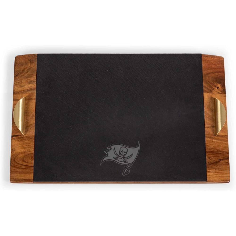 image:imagePICNIC TIME NFL Covina Acacia and Slate Serving Tray Acacia Wood amp Slate Black with Gold Accents Acacia Wood amp Slate Black with Gold AccentsTampa Bay Buccaneers