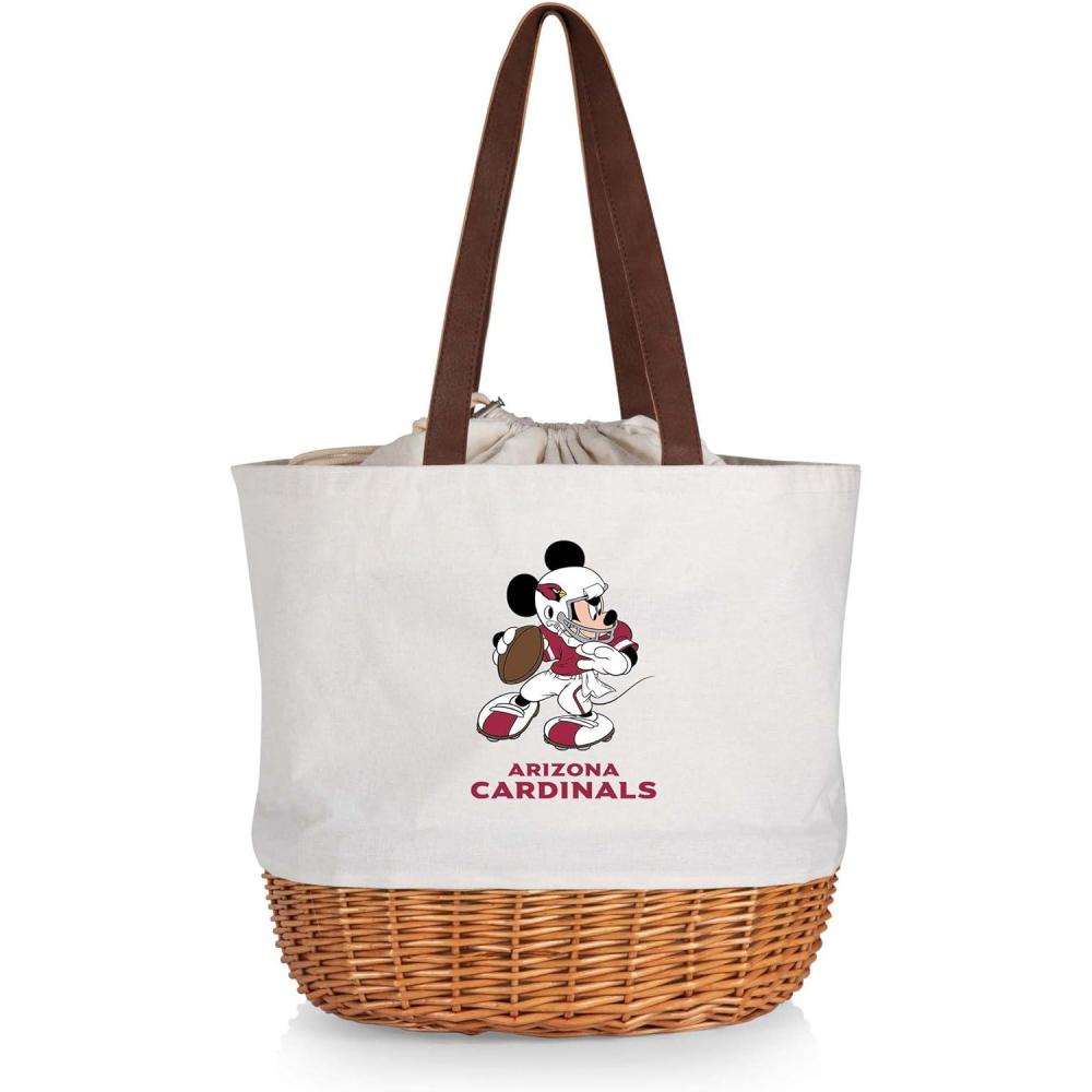 image:imagePICNIC TIME NFL Mickey Coronado Canvas and Willow Basket ToteArizona Cardinals