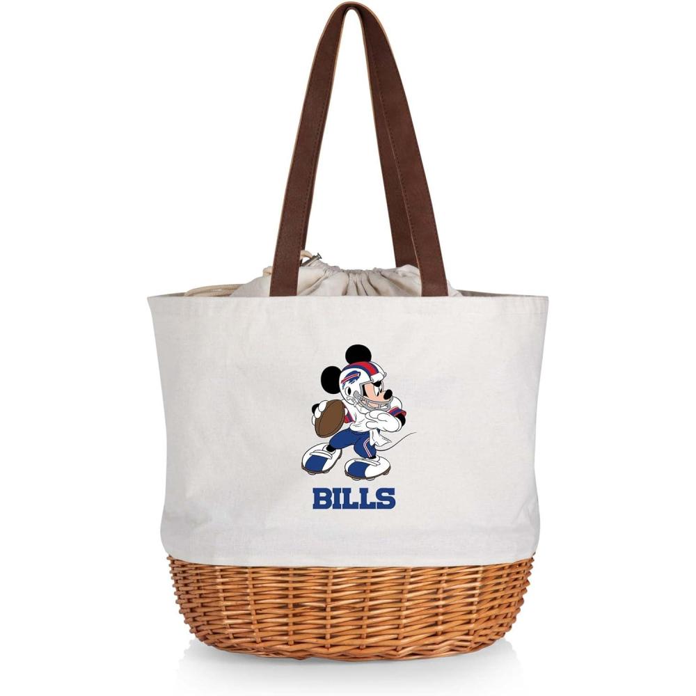 image:imagePICNIC TIME NFL Mickey Coronado Canvas and Willow Basket ToteBuffalo Bills