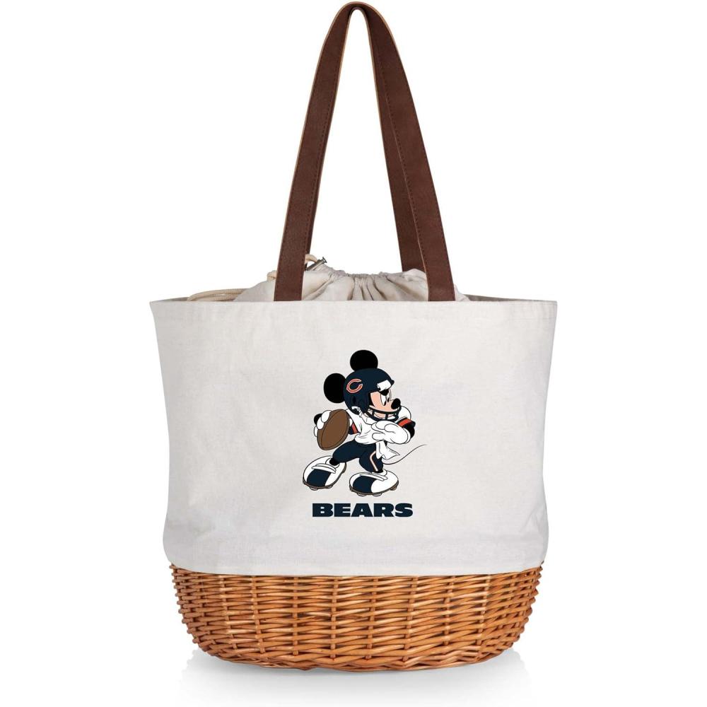 image:imagePICNIC TIME NFL Mickey Coronado Canvas and Willow Basket ToteChicago Bears