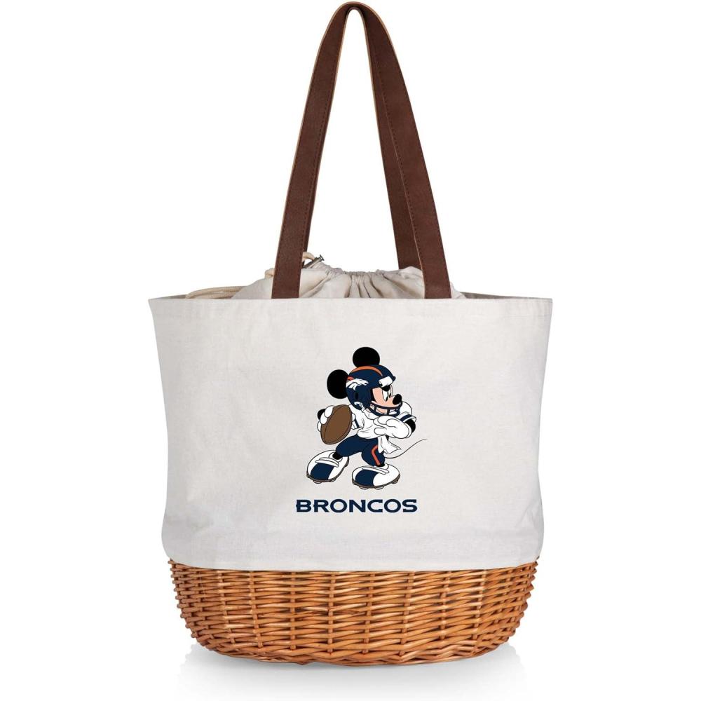image:imagePICNIC TIME NFL Mickey Coronado Canvas and Willow Basket ToteDenver Broncos