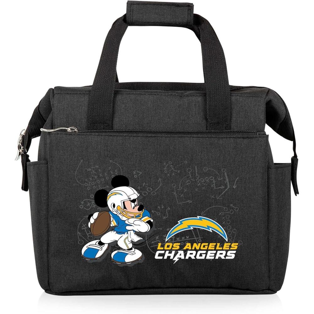 image:imagePICNIC TIME NFL Mickey Mouse On The Go Lunch Bag  Soft Cooler Lunch Box  Insulated Lunch Bag BlackLos Angeles Chargers