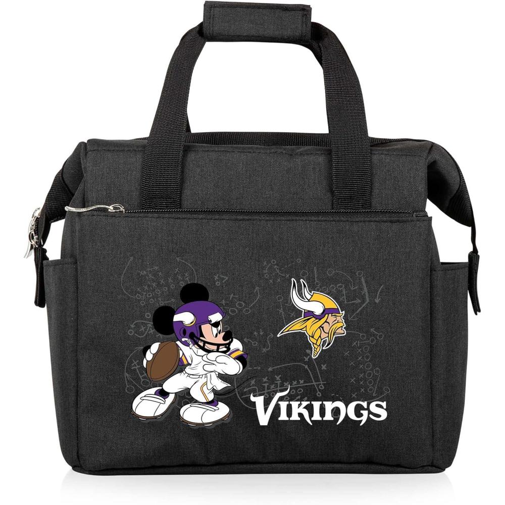 image:imagePICNIC TIME NFL Mickey Mouse On The Go Lunch Bag  Soft Cooler Lunch Box  Insulated Lunch Bag BlackMinnesota Vikings