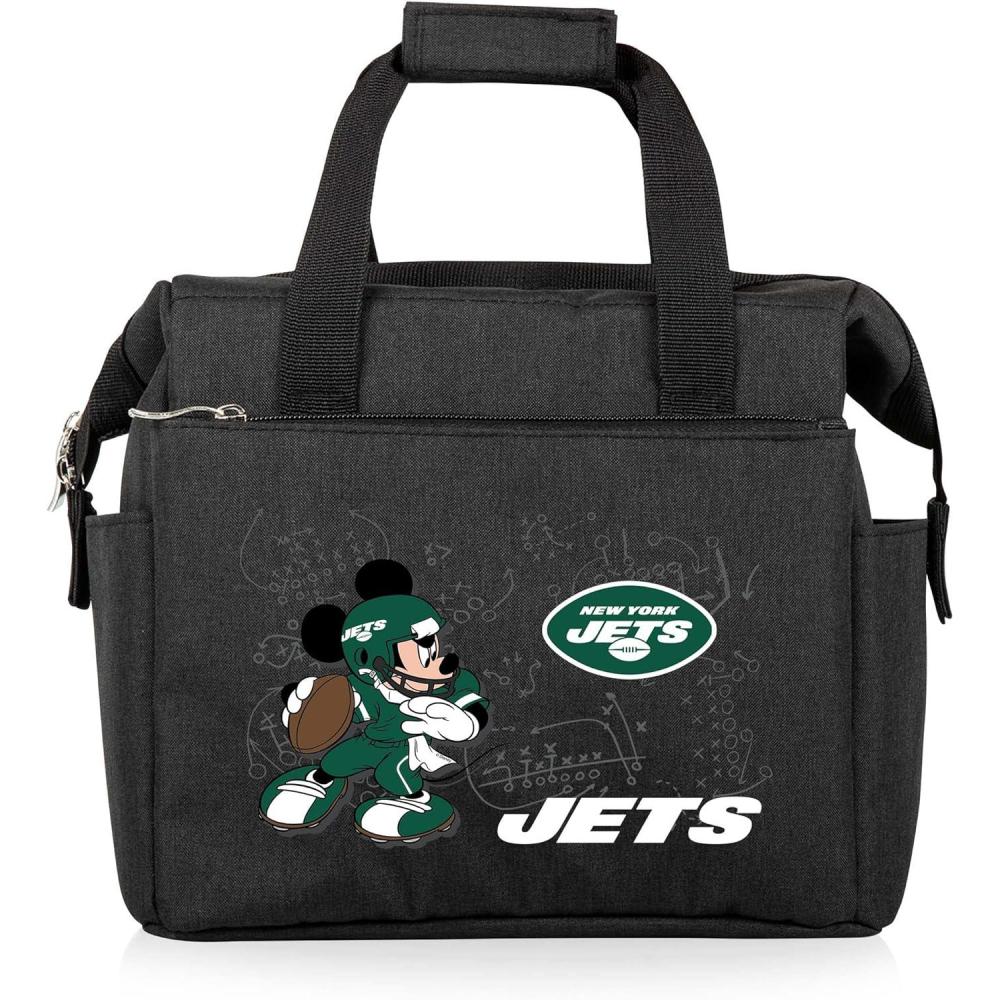 image:imagePICNIC TIME NFL Mickey Mouse On The Go Lunch Bag Soft Cooler Lunch Box Insulated Lunch Bag BlackNew York Jets
