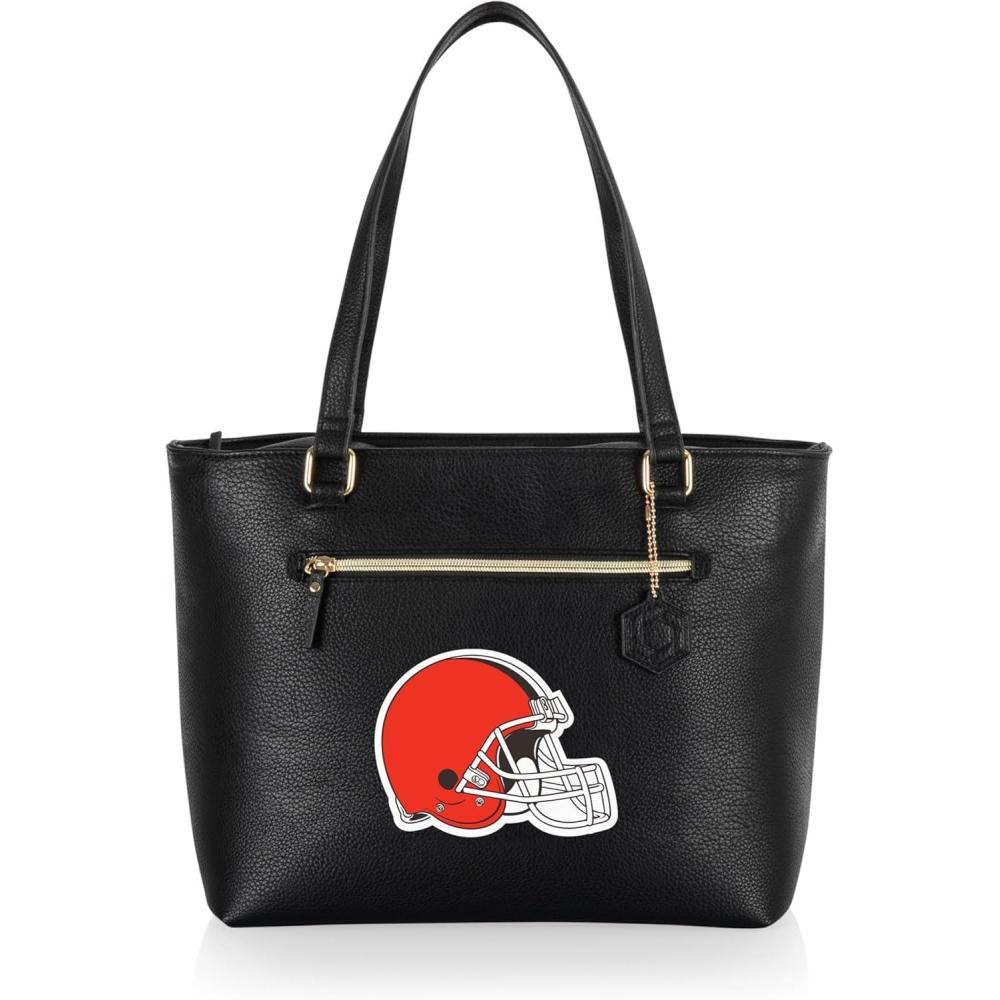image:imagePICNIC TIME NFL Uptown Cooler Tote Bag Insulated Purse Lunch Bag Stylish Beach Bag Soft Cooler BlackCleveland Browns