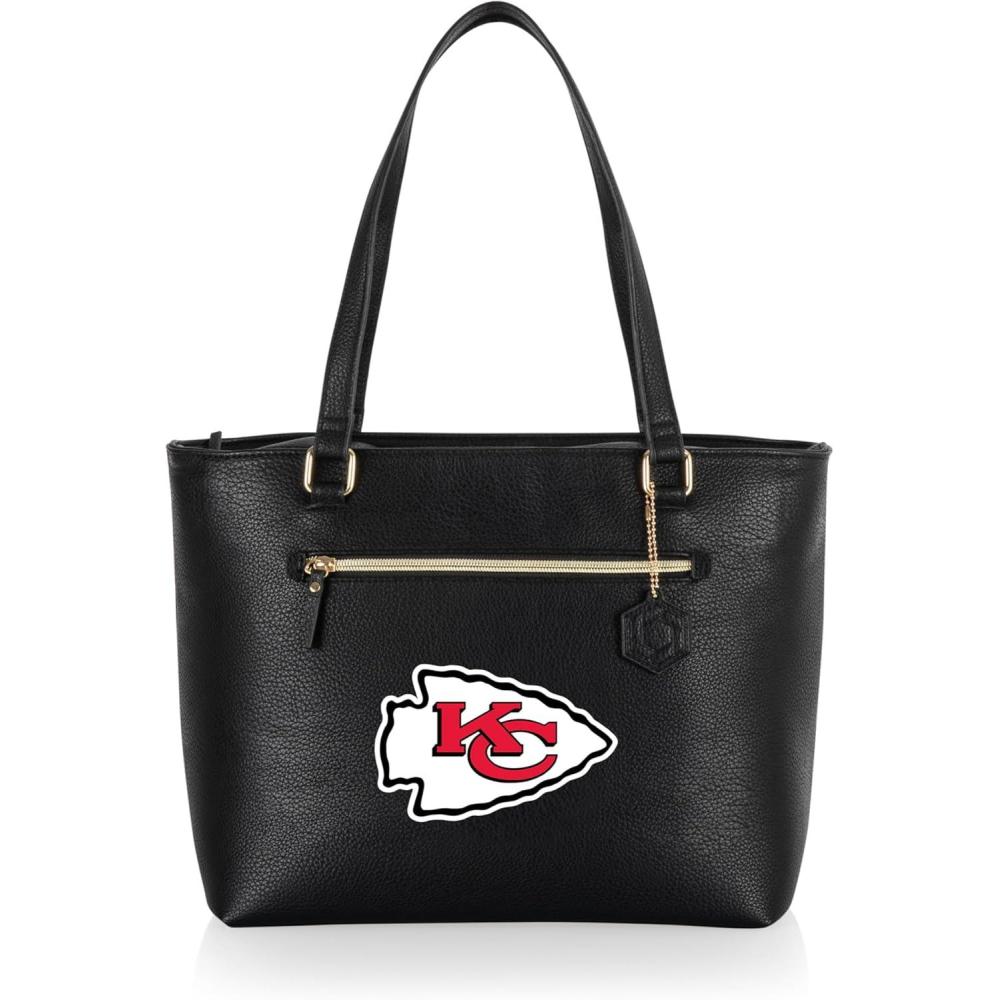 image:imagePICNIC TIME NFL Uptown Cooler Tote Bag Insulated Purse Lunch Bag Stylish Beach Bag Soft Cooler BlackKansas City Chiefs