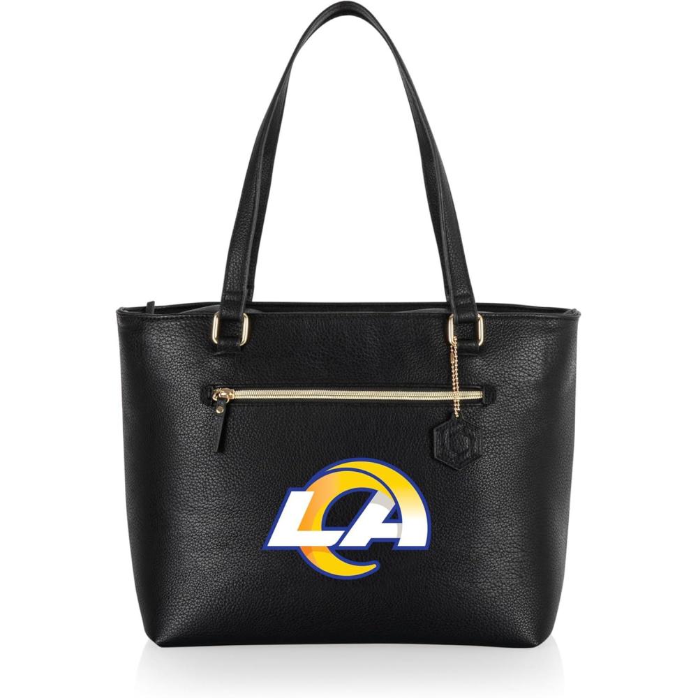image:imagePICNIC TIME NFL Uptown Cooler Tote Bag Insulated Purse Lunch Bag Stylish Beach Bag Soft Cooler BlackLos Angeles Rams
