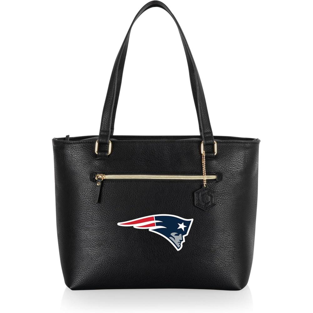 image:imagePICNIC TIME NFL Uptown Cooler Tote Bag Insulated Purse Lunch Bag Stylish Beach Bag Soft Cooler BlackNew England Patriots
