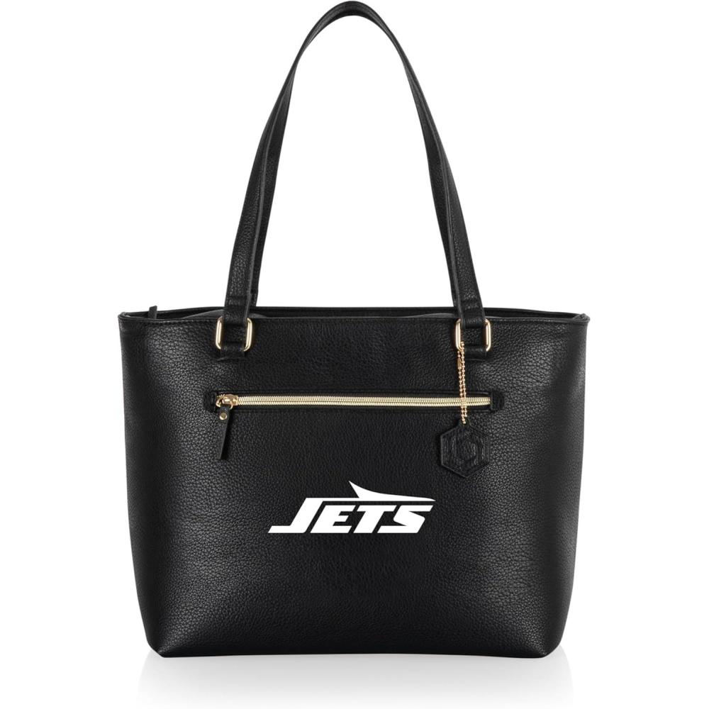 image:imagePICNIC TIME NFL Uptown Cooler Tote Bag Insulated Purse Lunch Bag Stylish Beach Bag Soft Cooler BlackNew York Jets