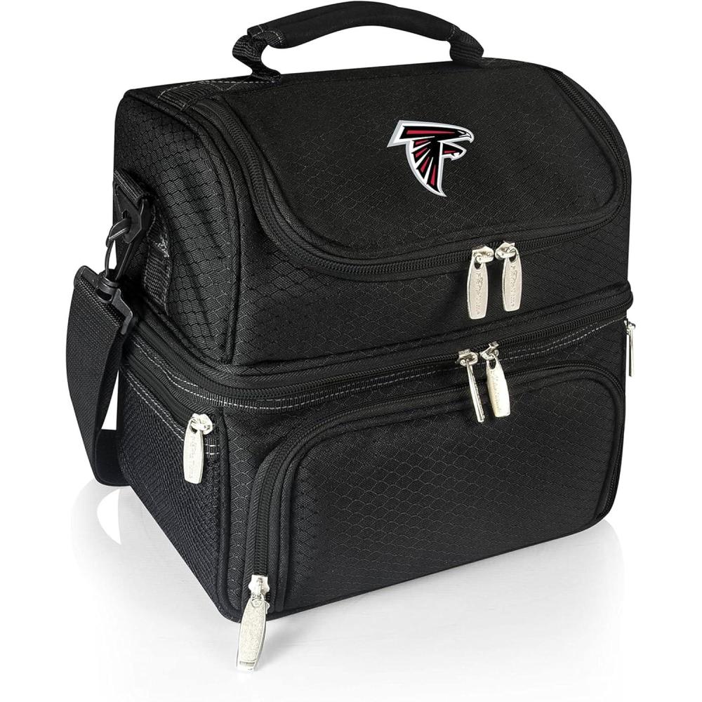image:imagePICNIC TIME NFL unisexadult NFL Pranzo Lunch Bag Insulated Lunch Box with Picnic Set Lunch Cooler BagAtlanta Falcons Black