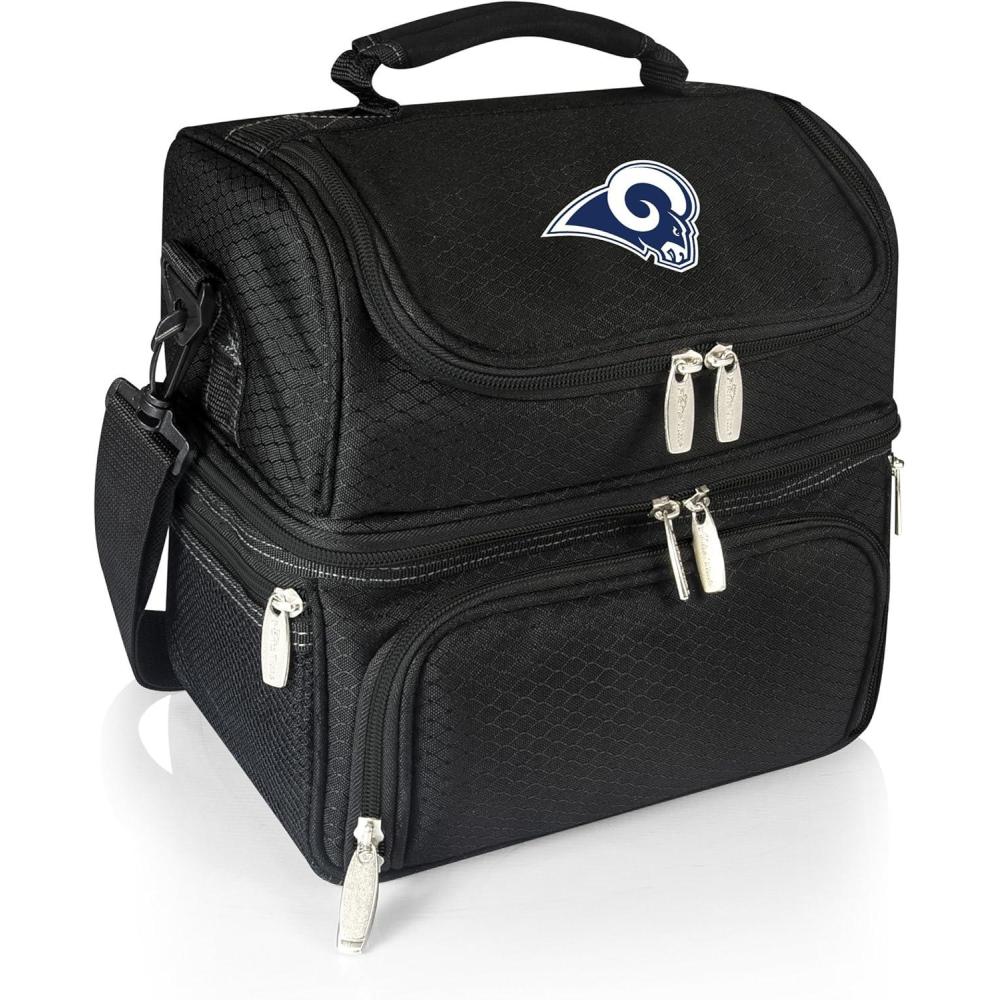 image:imagePICNIC TIME NFL unisexadult NFL Pranzo Lunch Bag Insulated Lunch Box with Picnic Set Lunch Cooler BagBlack