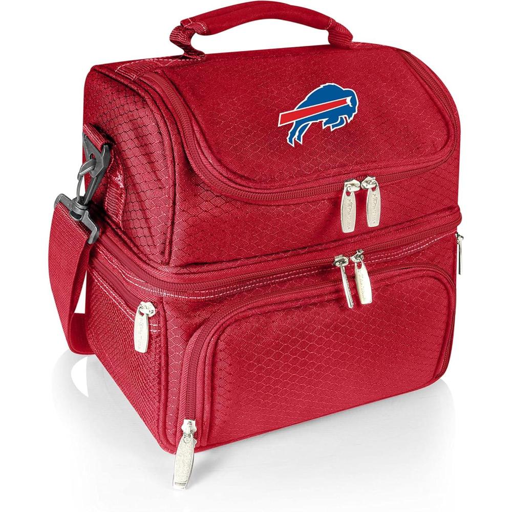 image:imagePICNIC TIME NFL unisexadult NFL Pranzo Lunch Bag Insulated Lunch Box with Picnic Set Lunch Cooler BagBuffalo Bills Red