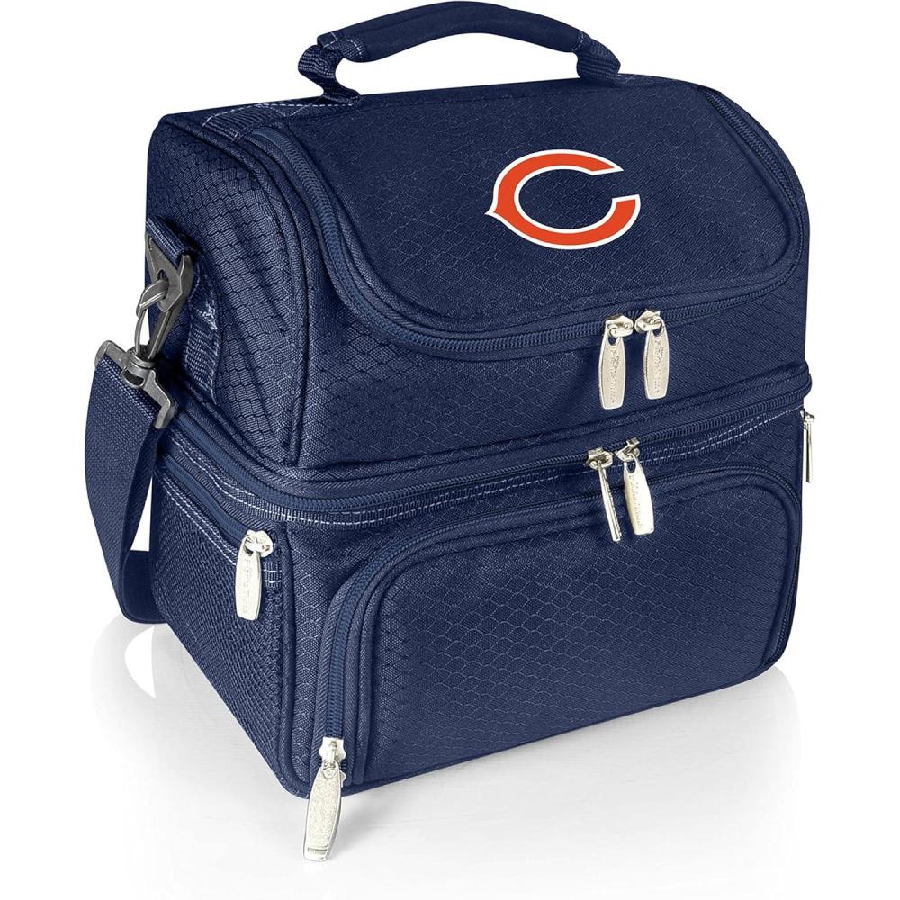 image:imagePICNIC TIME NFL unisexadult NFL Pranzo Lunch Bag Insulated Lunch Box with Picnic Set Lunch Cooler BagChicago Bears  Navy Blue