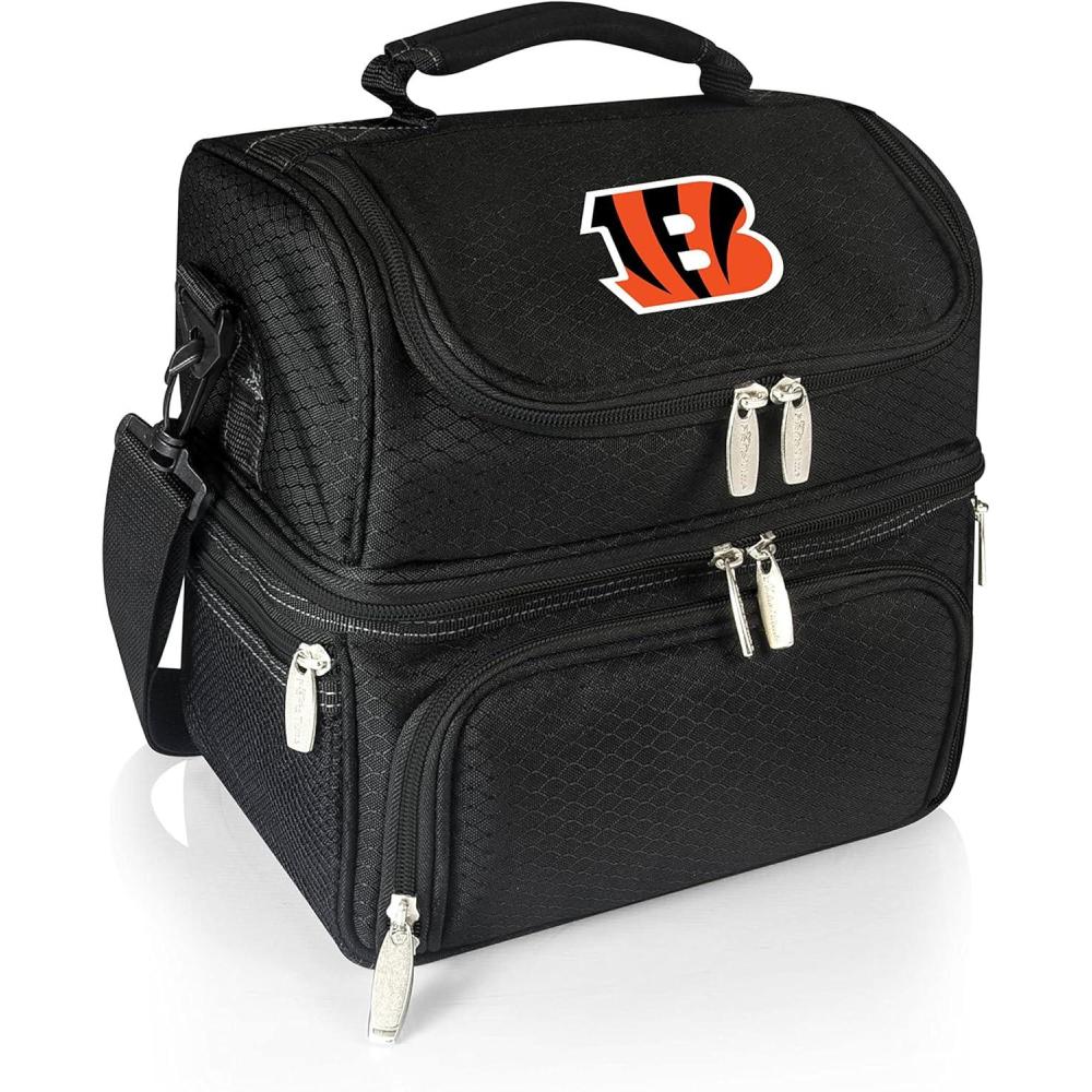 image:imagePICNIC TIME NFL unisexadult NFL Pranzo Lunch Bag Insulated Lunch Box with Picnic Set Lunch Cooler BagCincinnati Bengals  Black