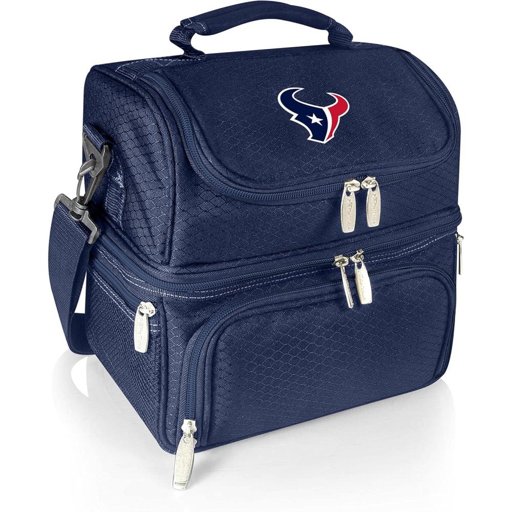 image:imagePICNIC TIME NFL unisexadult NFL Pranzo Lunch Bag Insulated Lunch Box with Picnic Set Lunch Cooler BagHouston Texans Navy Blue