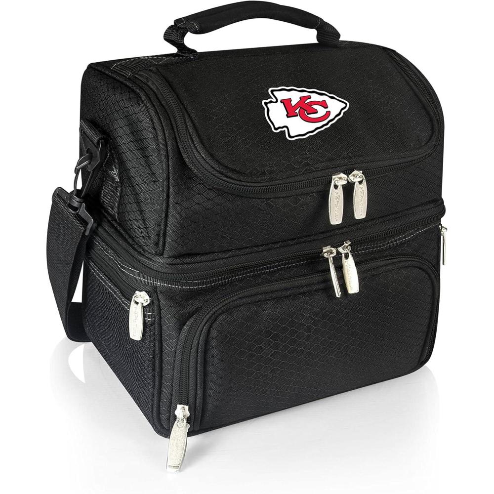 image:imagePICNIC TIME NFL unisexadult NFL Pranzo Lunch Bag Insulated Lunch Box with Picnic Set Lunch Cooler BagKansas City Chiefs  Black