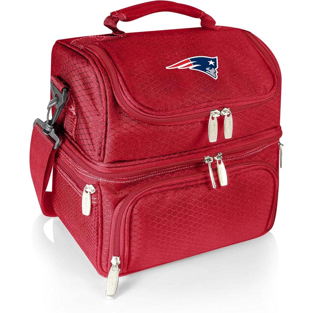 image:imagePICNIC TIME NFL unisexadult NFL Pranzo Lunch Bag Insulated Lunch Box with Picnic Set Lunch Cooler BagNew England Patriots  Red