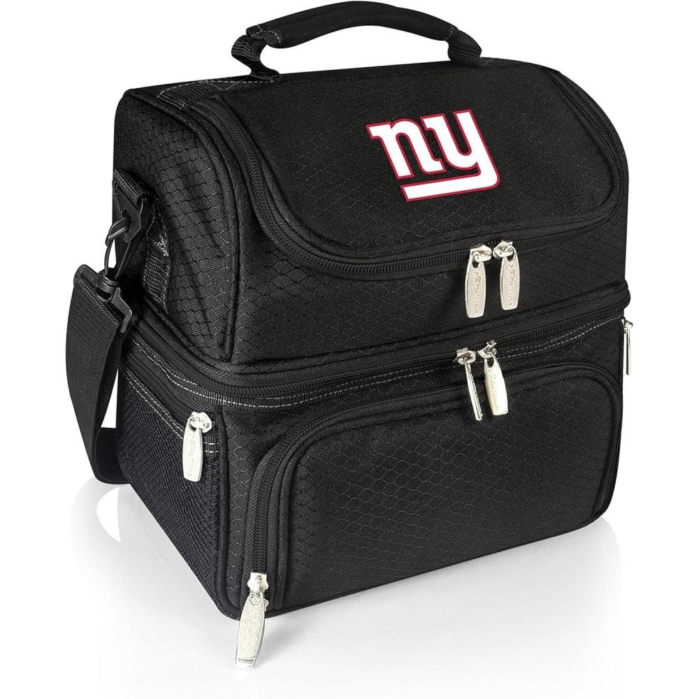 image:imagePICNIC TIME NFL unisexadult NFL Pranzo Lunch Bag Insulated Lunch Box with Picnic Set Lunch Cooler BagNew York Giants  Black