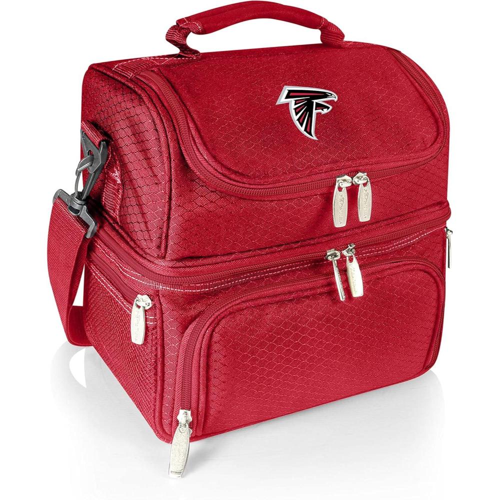 image:imagePICNIC TIME NFL unisexadult NFL Pranzo Lunch Bag Insulated Lunch Box with Picnic Set Lunch Cooler BagRed