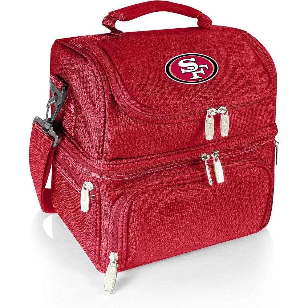image:imagePICNIC TIME NFL unisexadult NFL Pranzo Lunch Bag Insulated Lunch Box with Picnic Set Lunch Cooler BagSan Francisco 49ers Red
