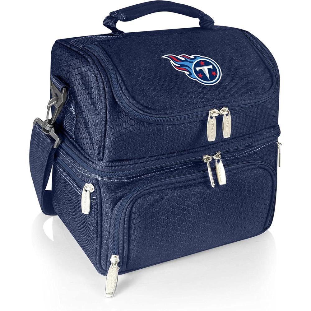 image:imagePICNIC TIME NFL unisexadult NFL Pranzo Lunch Bag Insulated Lunch Box with Picnic Set Lunch Cooler BagTennessee Titans Navy Blue