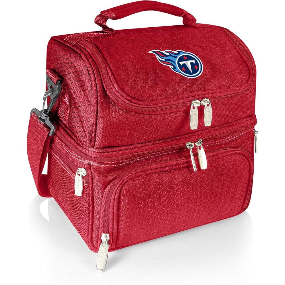 image:imagePICNIC TIME NFL unisexadult NFL Pranzo Lunch Bag Insulated Lunch Box with Picnic Set Lunch Cooler BagTennessee Titans Red