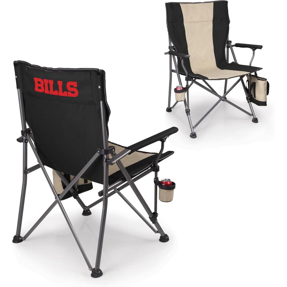 image:imagePicnic TIME NFL Buffalo Bills Big Bear XXL Camp Chair with Cooler Heavy Duty Beach Chair 500 lb Capacity Camping Chair with Carry Bag Black