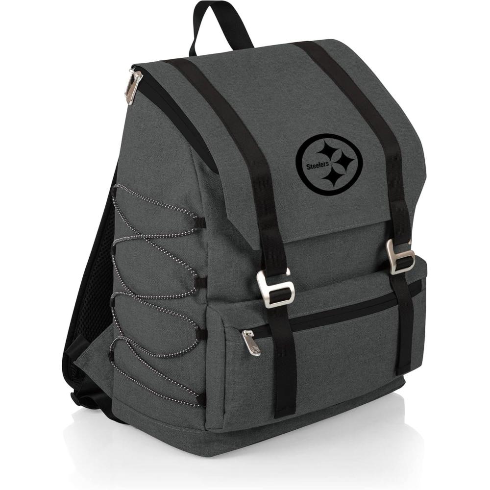 image:imagePicnic TIME NFL Buffalo Bills OTG Traverse Backpack Cooler  Soft Cooler Backpack  Hiking Backpack Heathered GrayPittsburgh Steelers